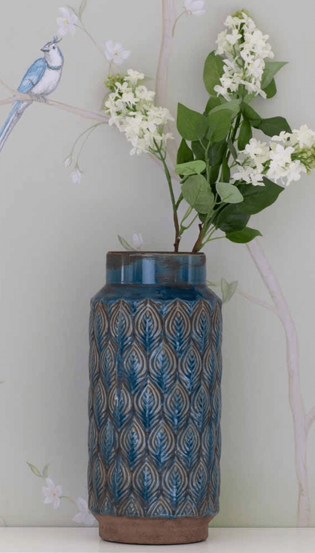Blue Peacock Vase