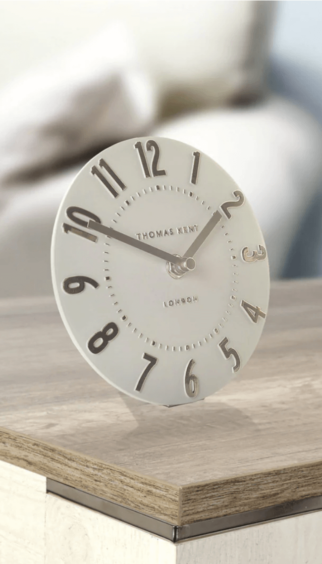 Cloud Grey Thomas Kent Mantel Clock Silver