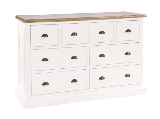 Hampton Colonial White Hand Crafted Solid Wood Twelve Drawer Chest